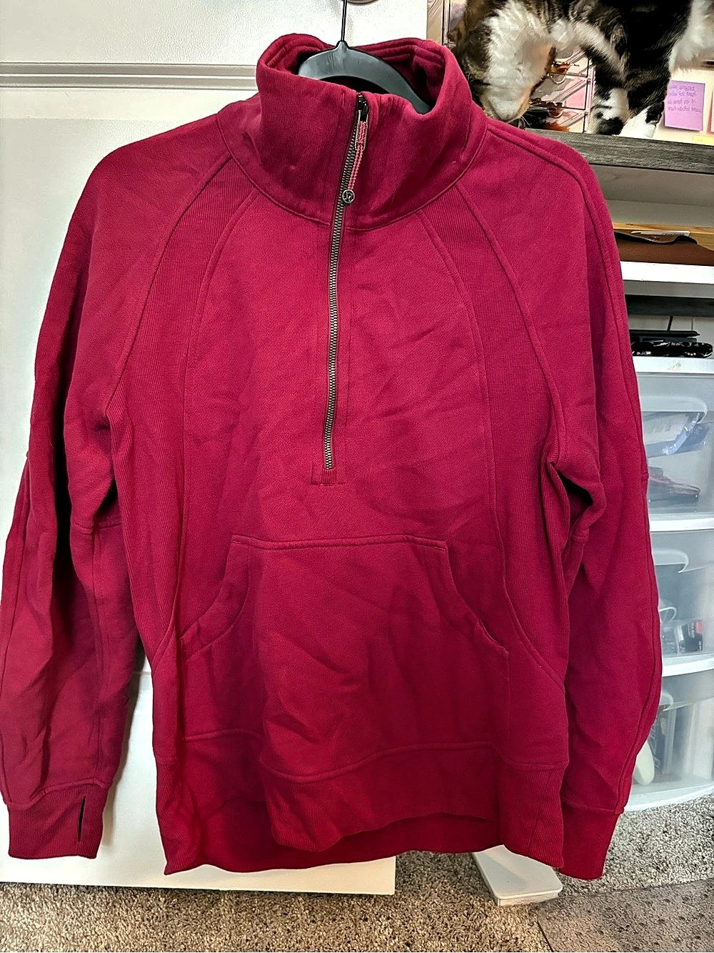 lululemon Scuba Oversized Funnel-Neck Half Zip Scuba Magenta Smoke